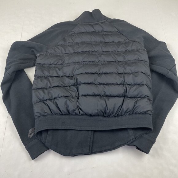 Nike Tech Fleece Jacket Women’s XS Aeroloft Down Puffer Moto Black 800 Fill - Picture 2 of 11